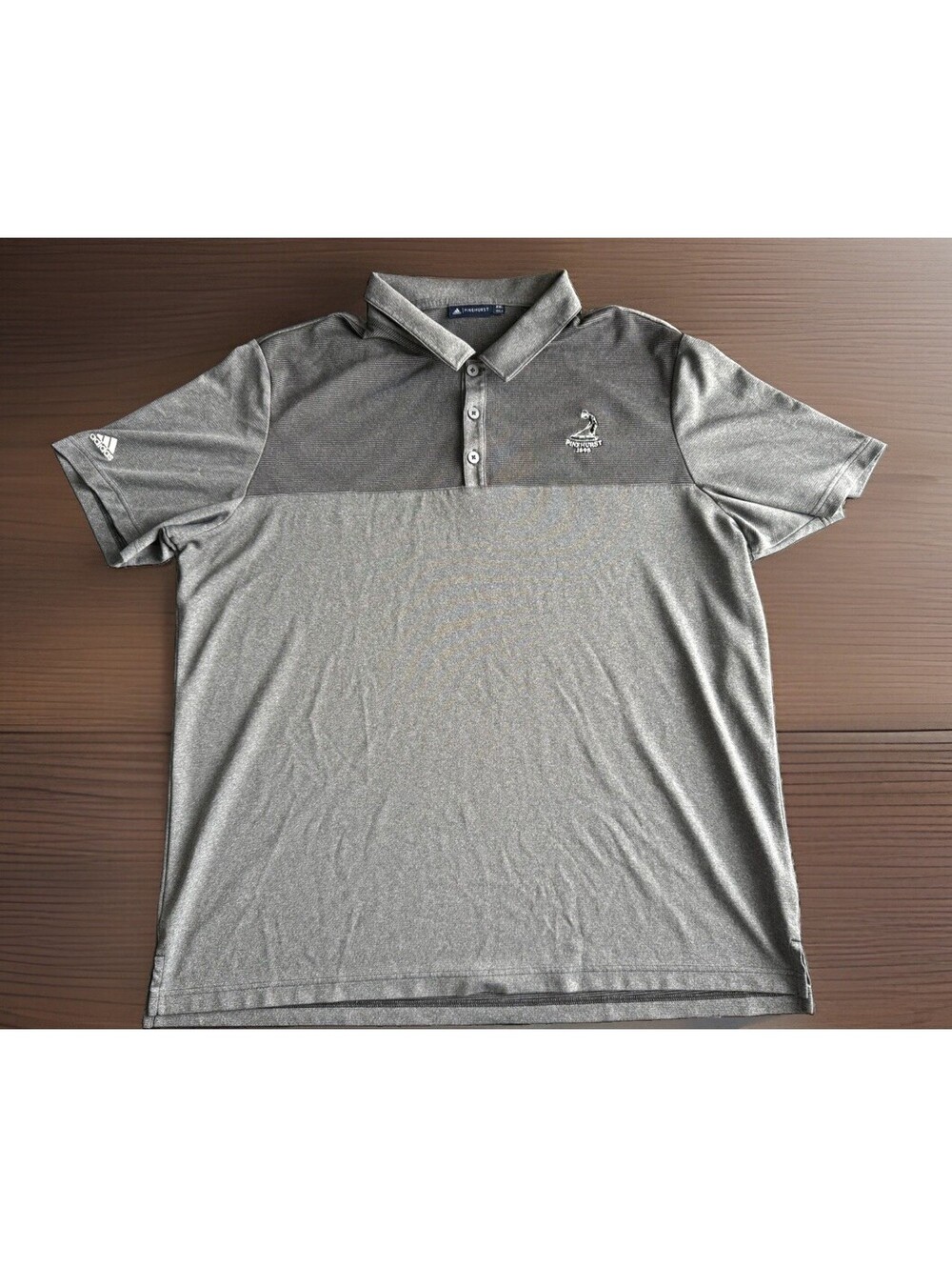 Adidas Golf Pinehurst 1895 Polo Shirt Mens 2XL Gray Colorblock Performance Soft